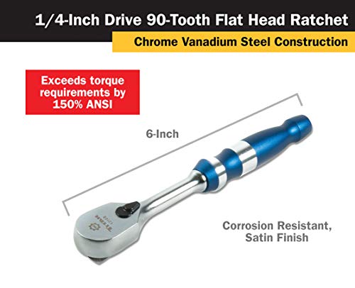 Titan 12160 1/4-Inch Drive x 6-Inch 90-Tooth Flat Head Ratchet by Titan - Image 2