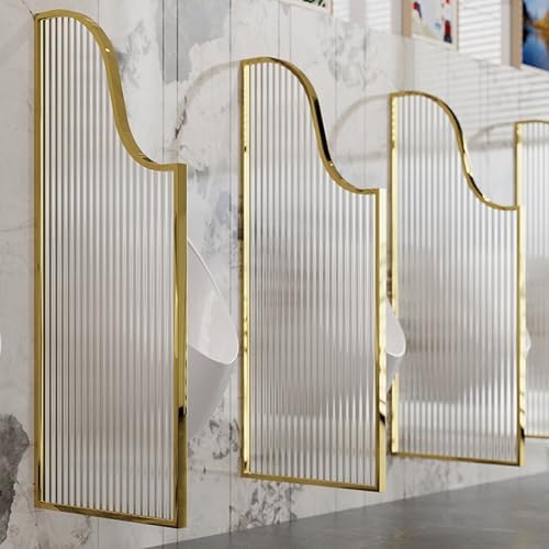 Stainless Steel Urinal Partition with Tempered Glass - Privacy Solution for Public Restrooms, Shopping Malls & High-Traffic Areas