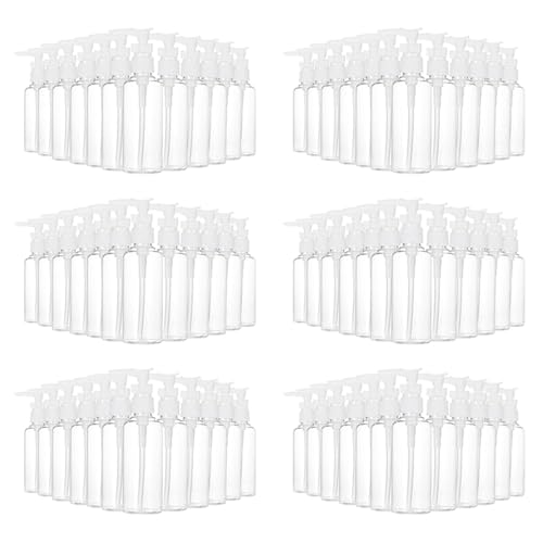Sxmrmnx Paquete de 72 botellas de viaje transparentes de 3.4 onzas/100 ml, botella dispensadora de loción para agua, aceite de masaje, champú