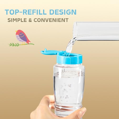 Bird Water Feeder, Automatic Water Dispenser for Cage Hanging Water Bottle for Parakeet Canary Cockatiel Finch Budgie (Blue, 240ml) - Image 4