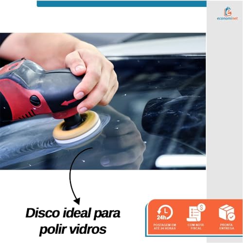 Disco de Feltro Boina Polimento de Vidros com Fecho Aderente 5 Polegadas 125mm - Starfer
