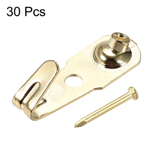 Image of uxcell Picture Hangers, Photo Frame Hanging Hooks Kit with Nails for Wall Mounting, Holds 30 lbs, 30 Pcs