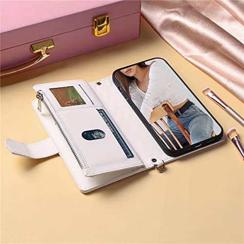 Étui de téléphone en cuir blanc haut de gamme pour iPhone 14 Pro Max