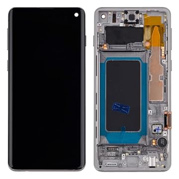 【2024 Novo】 Substituição de tela LCD compatível com Samsung Galaxy S10 SM-G973F SM-G973U SM-G973W SM-G9730 (preto com moldura) Montagem digitalizador de tela sensível ao toque com ferramentas de