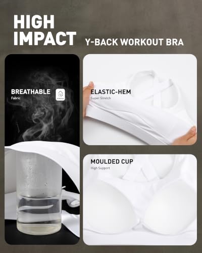 Image of RUNNING GIRL High Impact Sports Bras for Women, Adjustable Straps Bra High Support Workout Bra with Sewn in Pads