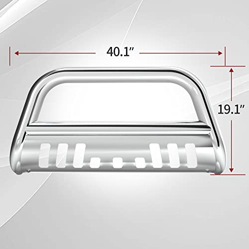 Autosaver88 Bull Bar Compatible For 05-15 Toyota Tacoma 3" Tube Brush Push Grille Guard Front Bumper (Silver) #TOP2