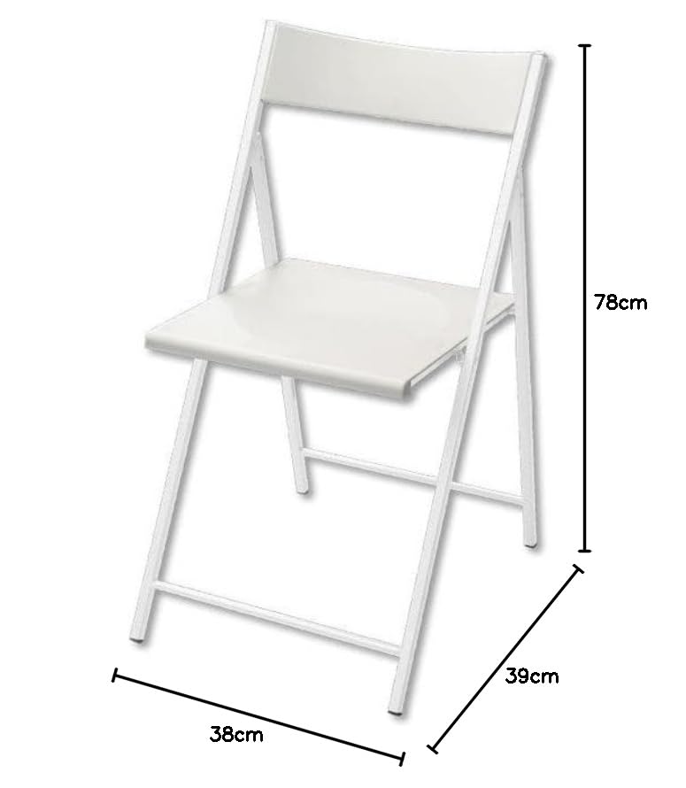 Set di 6 Sedie Pieghevoli con Carrello Assortiti in Acciaio - Bianco, Grigio e Nero