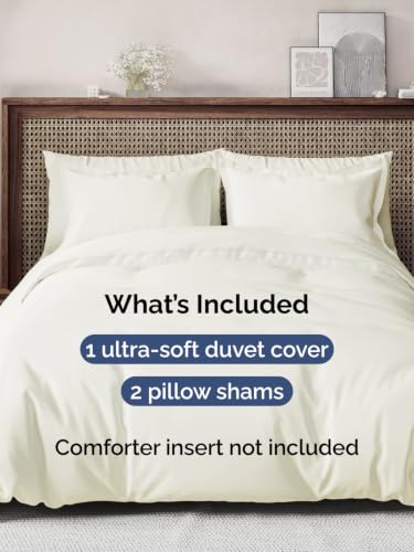 Image of Duvet Cover Oversized King Size - 3 Piece with Zipper Closure - Ivory