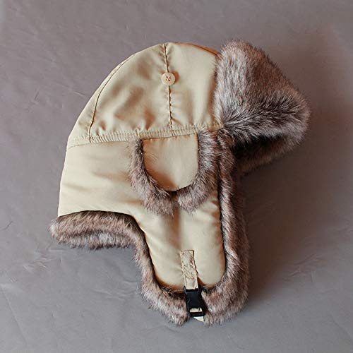 Gorro de Invierno Térmico Sombrero de piel cálido de invierno for hombres y mujeres Sombrero de bombardero a prueba de viento con solapa for las orejas Sombrero de Aviador para Esquiar Deportivas al A