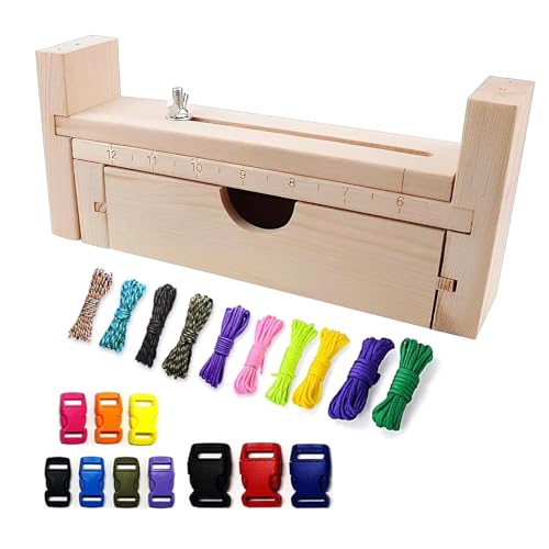 Plantilla ajustable para trenzar pulseras de madera GSDGV con cuerdas de paracaídas y clips 3