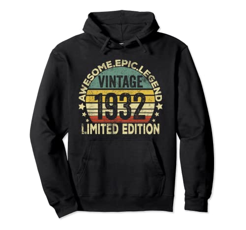 89 Year Old Legendary Retro Vintage Awesome Birthday 1932 Sudadera con Capucha