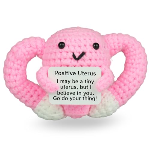 YHJIG Positive Crochet Uterus Christmas Birthday Gifts for Women New Mommy Essentials,Pregnancy Gifts, Miscarriage Present, Emotional Support Get Well Present