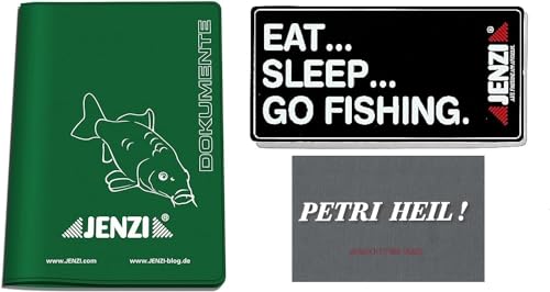 Cartellina Per Licenza Di Pesca Jenzi - Con Adesivo Eat Sleep Go Fishing