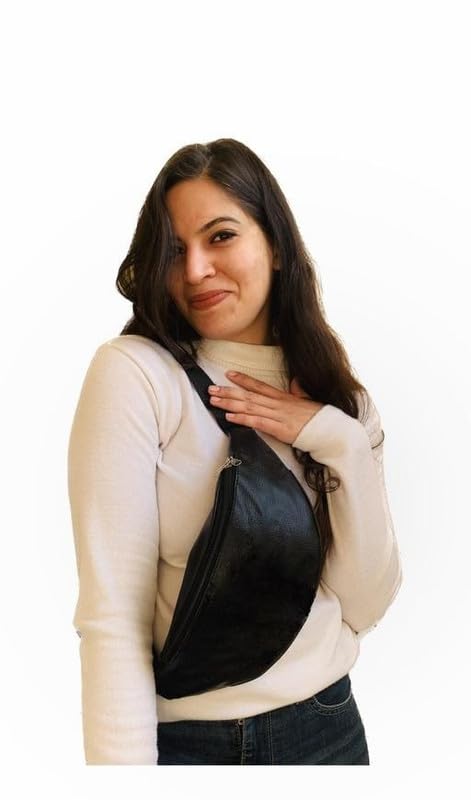 Classy Waist Bag for Women & Girls – Black Waterproof Leather Fanny Pack | Trendy Large Bum Bag with Secret Pocket-image-47