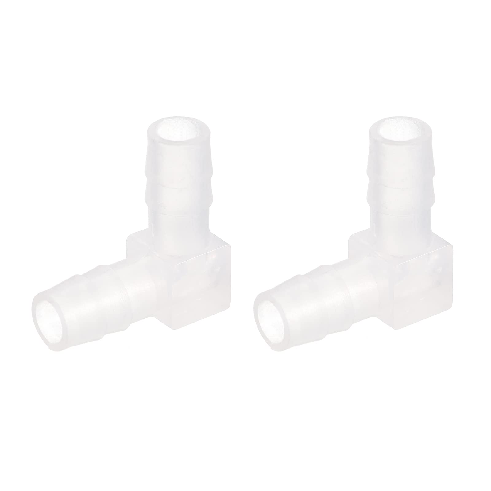 sourcing map 5/16" 90 Degree Elbow Hose Barb, 2pcs L-Shaped Aquarium Air Valve Connector Tubing for Fish Tank Pond Air Line