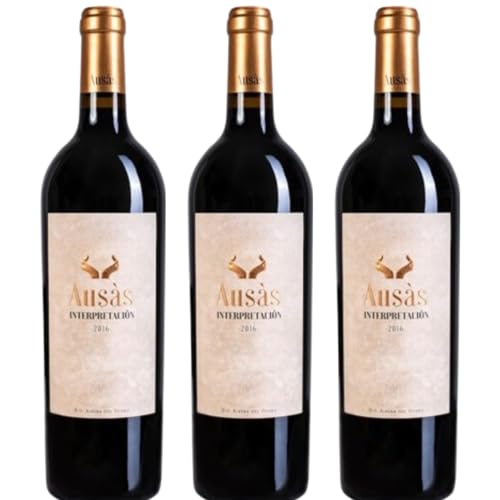 Ausás Interpretación Vino Tinto Crianza, expresión única de Tinta Fina con 15% Vol., perfecto para servir entre 14º y 16ºC y disfrutar su carácter| 3 botellas