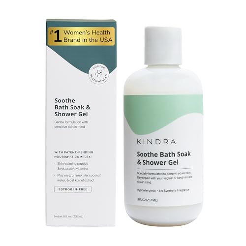 Kindra Soothe Feminine Wash - pH Balanced Unscented Intimate Wash - OBGYN Recommended for Vulva Dryness Odor Support Anti Itch and Irritation - Vaginal Health Safe