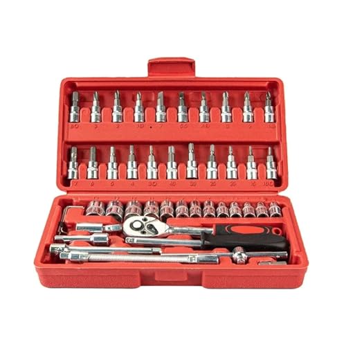 Kit de herramientas combinadas para reparación de autos 46 pzas miniatura 4