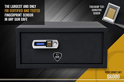 Verifi Smart.Safe. S6000 Biometric Gun Safe with FBI Certified Fingerprint Sensor, Self-Diagnostics, Tamper Alerts and AutoLock
