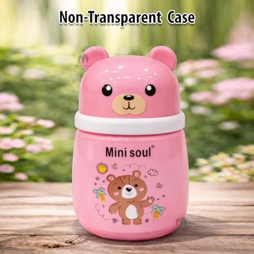 Image of Baby Powder Puff with Opaque Container Soft Feather Sponge Powder Applicator for Newborn & Infant Mess-Free, Leak-Proof, Baby-Safe Design Pink