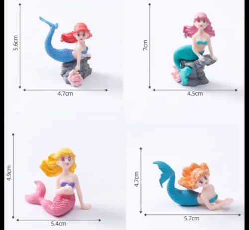 Image of VRB Dec 4 Pcs Miniature Showpiece Set for Home Decor,Car Dashboard,Valentine,Living Room,Gifts Figurines,Cake Decoration Items,Figurines for Home Decor. (4 Pcs Aquarium Fairy Miniatur)
