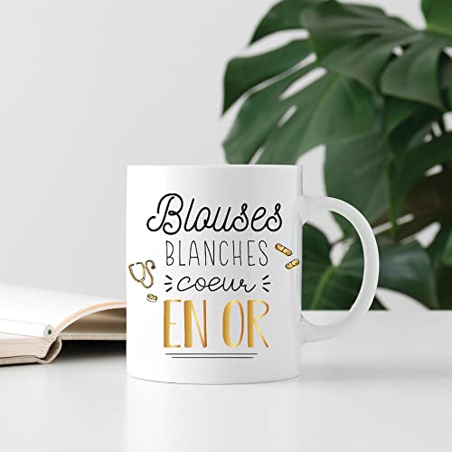 SDT Mug Ceramique Blouses Blanches Coeur en Or Cover