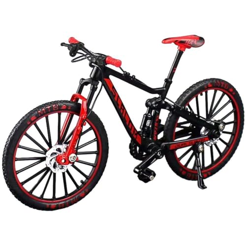 自転車模型 おもちゃ 自転車モデル 1:8スケール ロードバイク MTBマウンテンバイク 卓上置物 モデル 合金 自転車シミュレーション 金属 コレクション装??飾(赤)