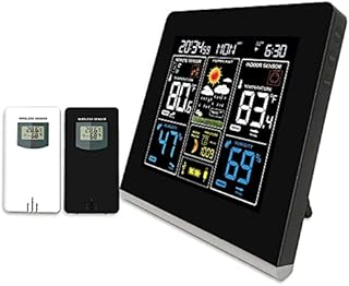 Think Gizmos Multi Function Weather Station with 2 Outdoor Sensors, Thermometer, Alarm Clock, Weather Forecaster, Moon Phase Display, Colour Display and USB Charging Port