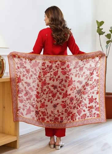 Image of KLOSIA Women Embroidery Straight Kurta and Pant Set with Dupataa