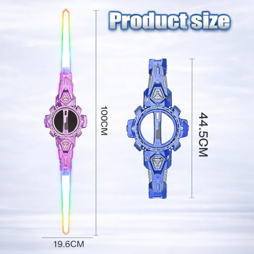 Image of Braintastic Kids Spiral Round Sword Toy with LED Lights & Rotating Action | Light Up Magic Sword with Wrist Rotation Feature | Action Role Play Toy for Boys & Girls | Birthday Gift Toy for Kids Age 3+