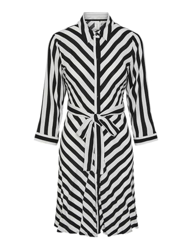Robe chemise YAS rayures noires XXL coupe fluide anti-complexes