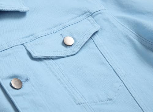 Image of RANMCC Men's Stretch Vintage Washed Long Sleeve Denim Jacket