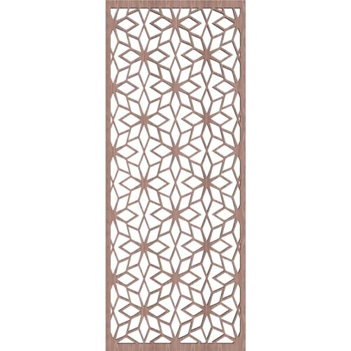 Image of 9 3 /8 inchW x 24 3 /8 inchH x 3 /8 inchT Lake Decorative Fretwork Wood Wall Panels, Walnut