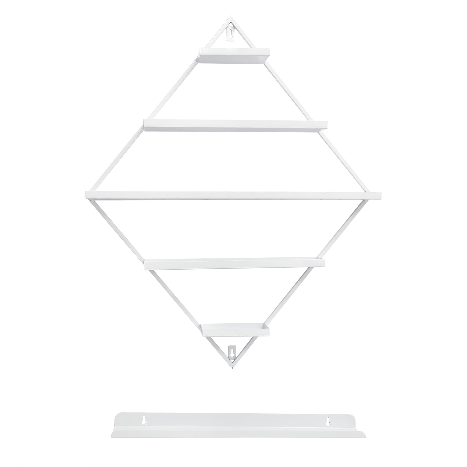 Scaffale per smalti in metallo a forma di diamante, organizzatore per smalto per unghie, oli essenziali, rossetto (bianco)
