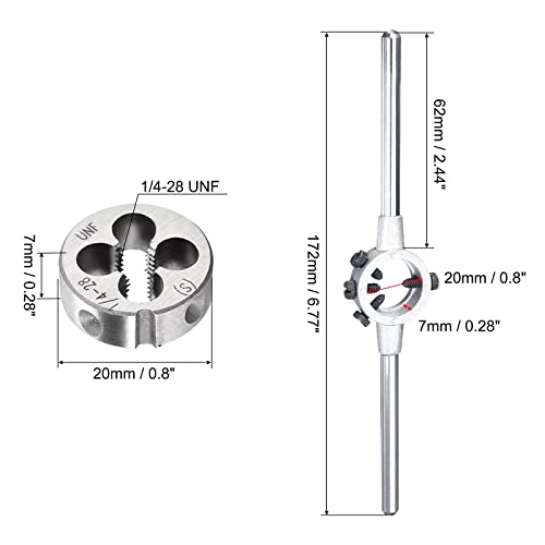 Kit filière 1/4-28 UNF en acier robuste avec porte-outil ajusté