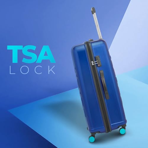 Image of Safari Ignite 8 Wheels 71 Cms Medium Cabin Trolley Bag Hard Case Polycarbonate 360 Degree Wheeling System, Trolley Bags Suitcase for Travel, Midnight Blue