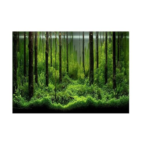 OJEVMLFVQ Aquarium Background 3D Double-Sided Aquarium Landscape Sticker Poster Fish Tank Ocean Sea Plants Background(122x46cm)