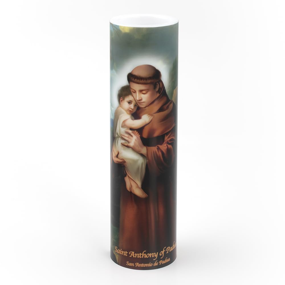 St Anthony, LED Flameless Devotional Prayer Candle, THE SAINTS COLLECTION