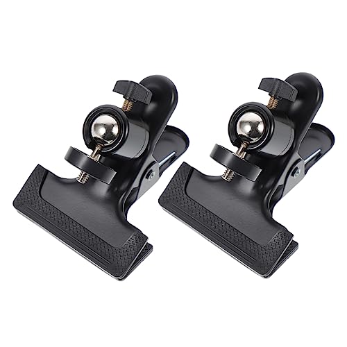 CONGARTENO 2Pcs Tripod Clamp Mount Background Clip Holder with Protective for Lighting Compatible with Light Stands and Tripods
