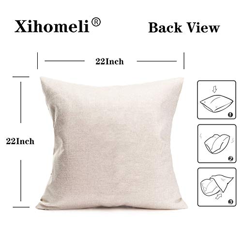 Xihomeli Geometry Theme Cotton Linen 22X22 Inch Throw Pillow Covers Triangle Circle Sun Mountain Pattern Cushion Case Set Of 4 Colorful Geometric Pillowcase (4Ps Circle, 22" X 22") #TOP4