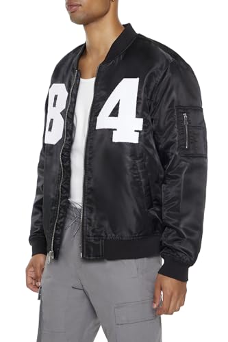 Forever 21 Men's 84 Chenille Patch Bomber Jacket4