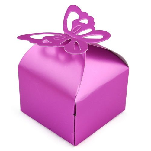 Accessotech Lot de 50 boîtes à dragées de mariage pour fêtes de mariée violet