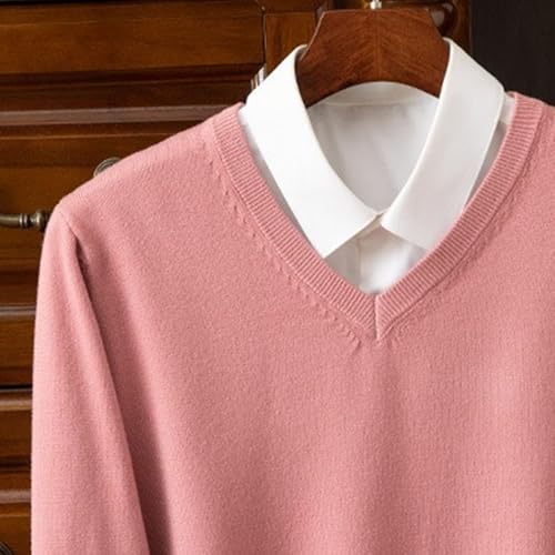 Men's Slim Fit V Neck Pullovers Solid Casual Business Top Knitted Sweater Jumper2