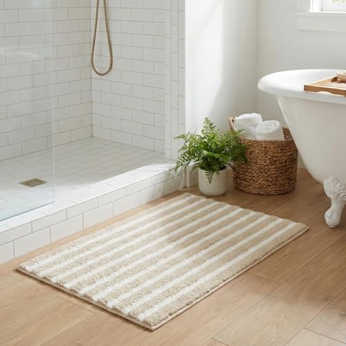 GRANNY SAYS Striped Bathroom Rugs Non Slip, 16' x 24', Bath Rugs for Bathroom Washable, Bath Mats...