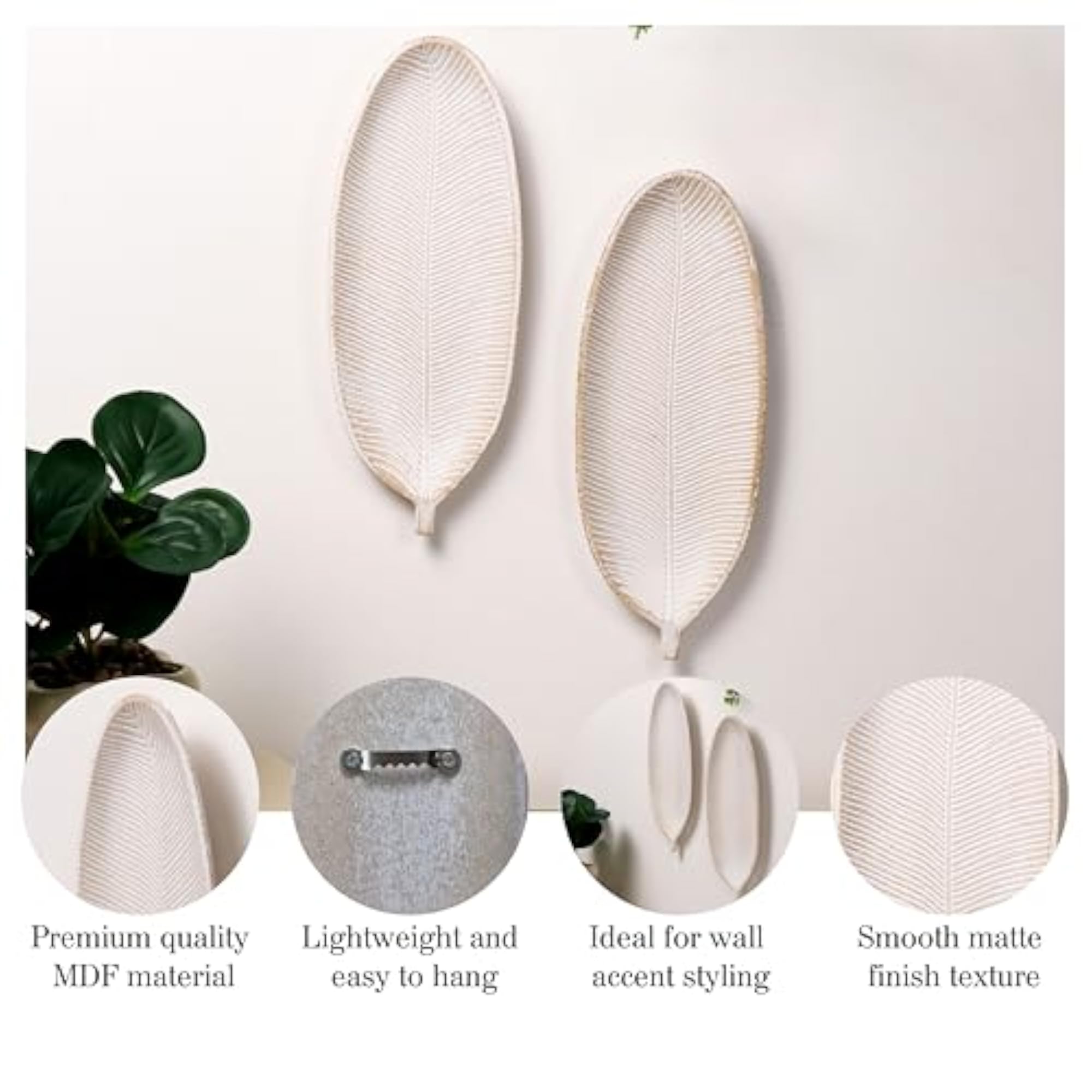 Wooden Tray for Decoration, Leaf Shape Wall Décor