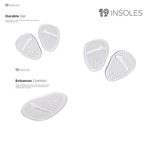 Image of Silicone Gel High Heels Half Length insoles for women - Extra Soft Feet Protector Cushion Pad for Support, Pain relief, Increased Comfort, Anti-Slip Grip, Ideal for All Heels (Pack of 1)