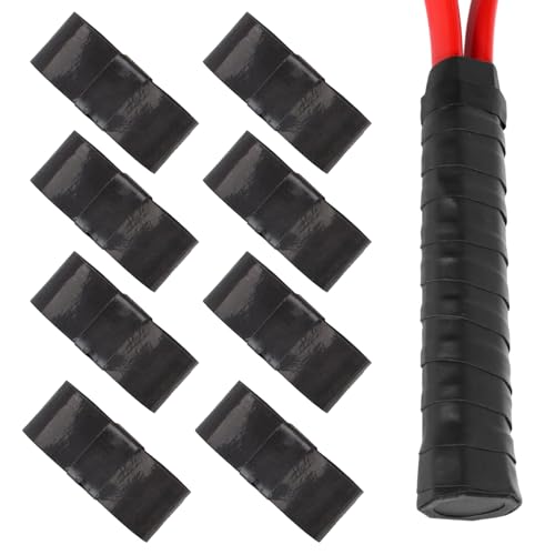Yatrosynth 8 Piezas Cintas de Agarre de Raqueta, Antideslizante y de Secado Rápido, Grip Autoadhesiva para Raqueta(Negro)