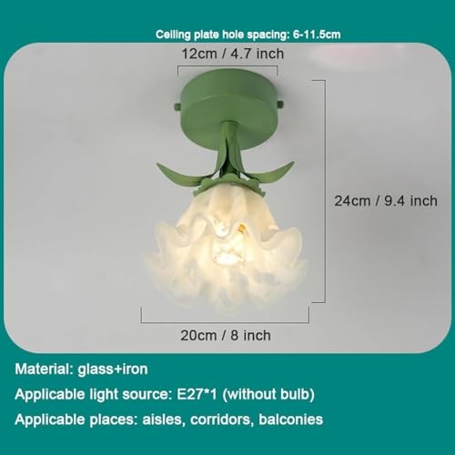 Plafonnier vert moderne du milieu du siècle au design floral - 8