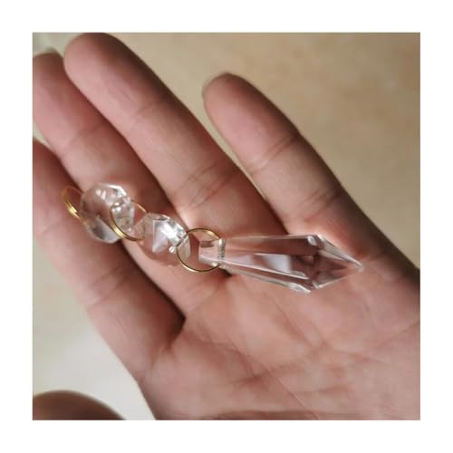 10 �����v�v���Y������ 8 �t�@�Z�b�g���K���X�V�����f���A�N���X�^���y���_���g�����p�̔��p�`�r�[�Y�t��(38 with 2 gold ring)