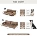 MEWOOFUN Orthopädisches Hundesofa, mittelgroß, wasserdicht, Anti-Angst-Plüschbezug für Welpen, 90 x 65 x 30 cm (Braun, L)